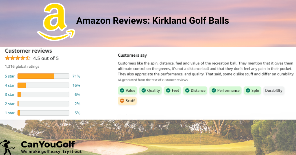  Amazon Reviews of Kirkland Golf Ball