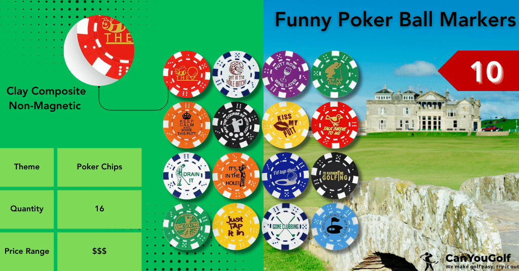 Funny Poker Chips Golf Ball Marker