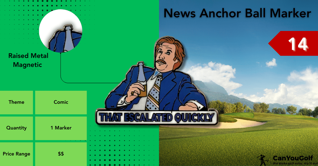 News Anchor Man Golf Ball Marker