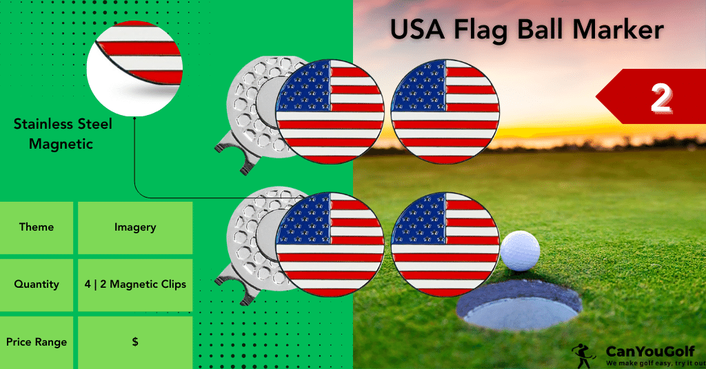 USA Flag Golf Ball Marker