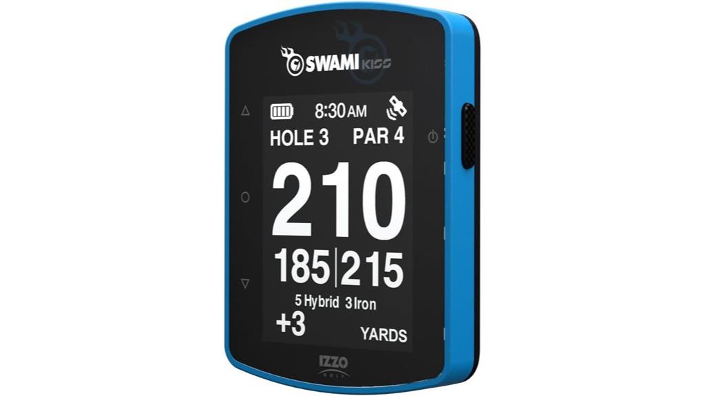 blue handheld golf gps