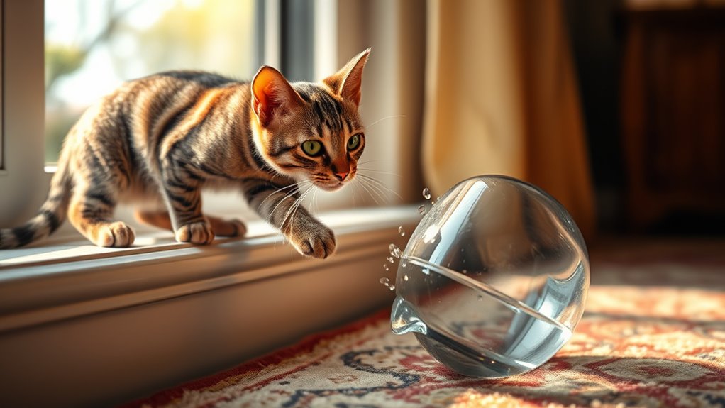 cats knock objects instinctively