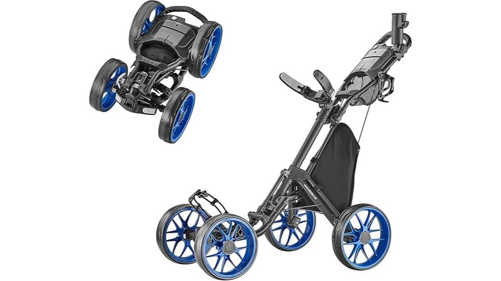 four wheeled golf push cart