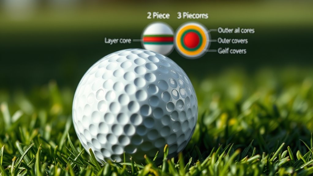 golf ball construction differences