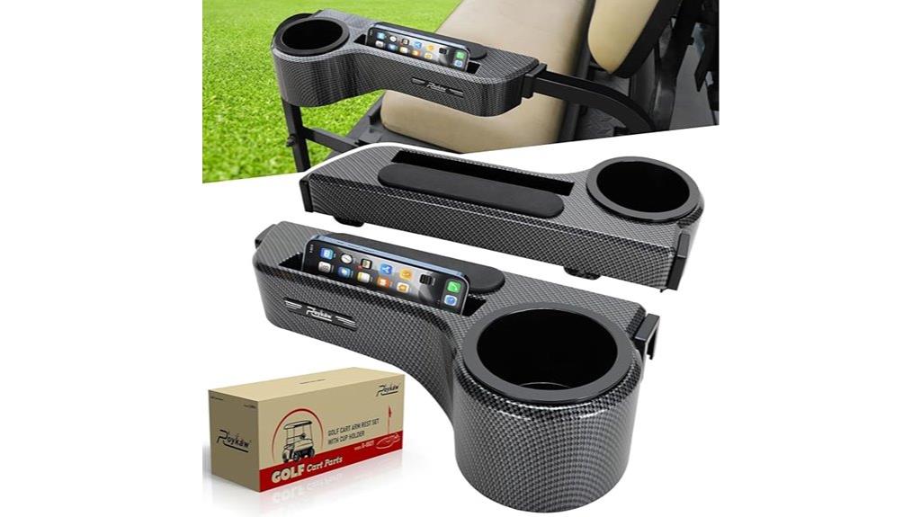 golf cart armrest with cup holder