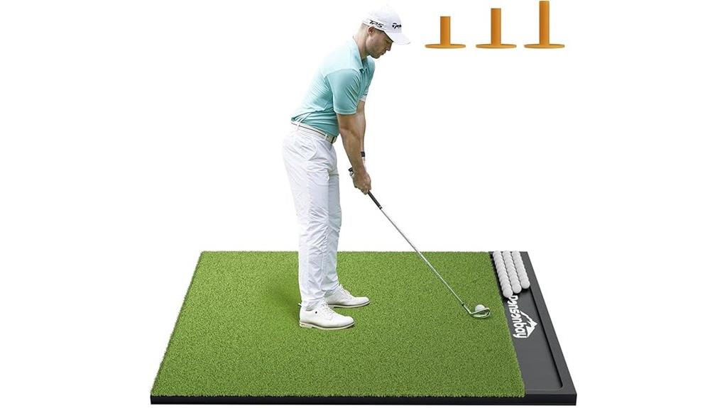 golf mat with ball tray