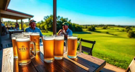 golfers enjoy post round camaraderie