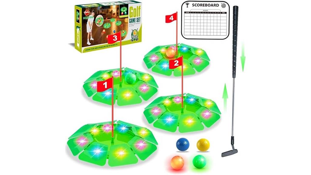 led lit golf putting set