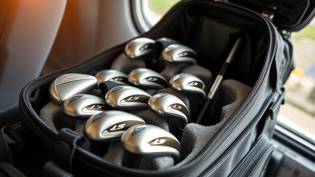 secure organized golf club packing