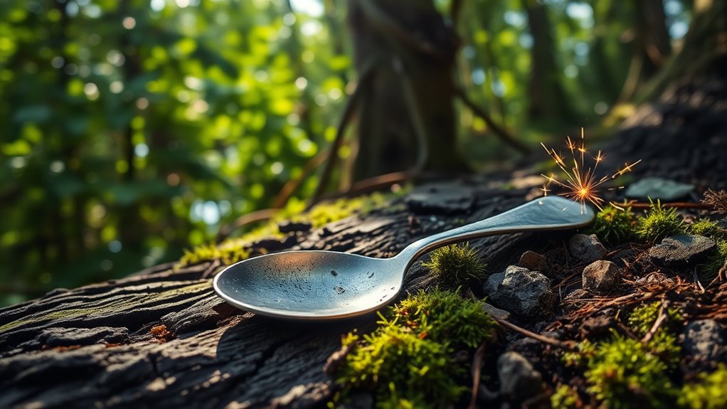 start fire with steel spoon