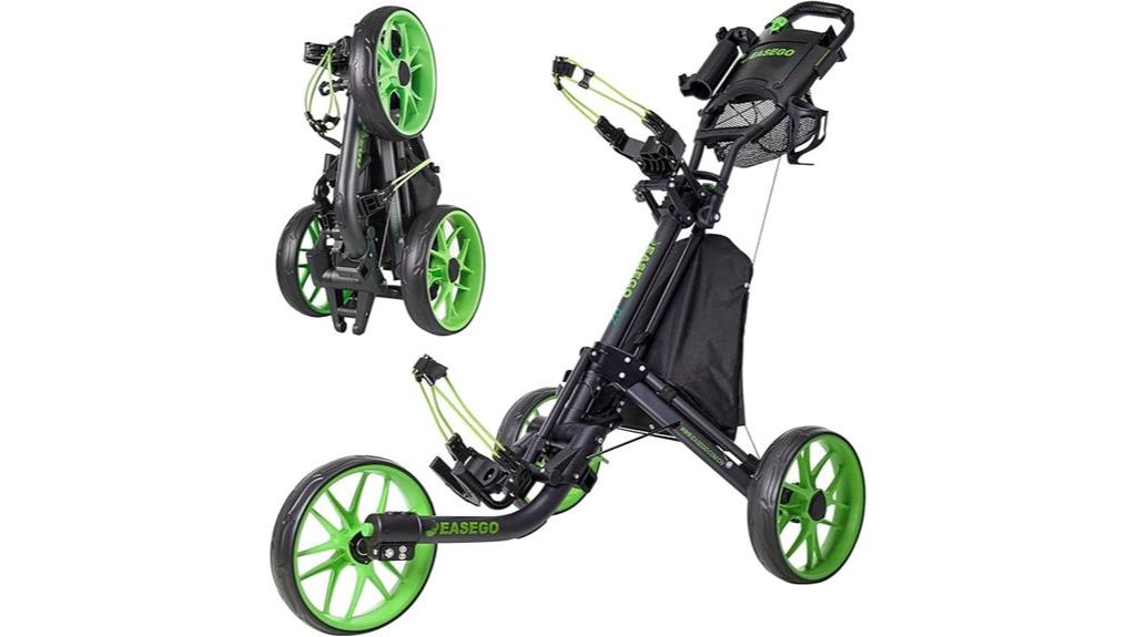 three wheel golf push cart