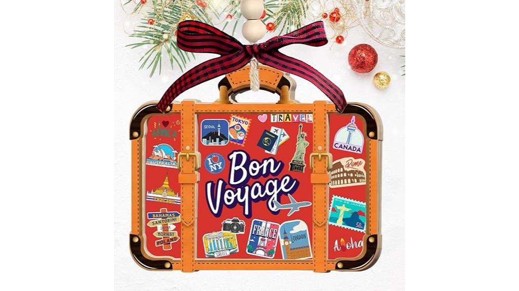 travel themed luggage ornament