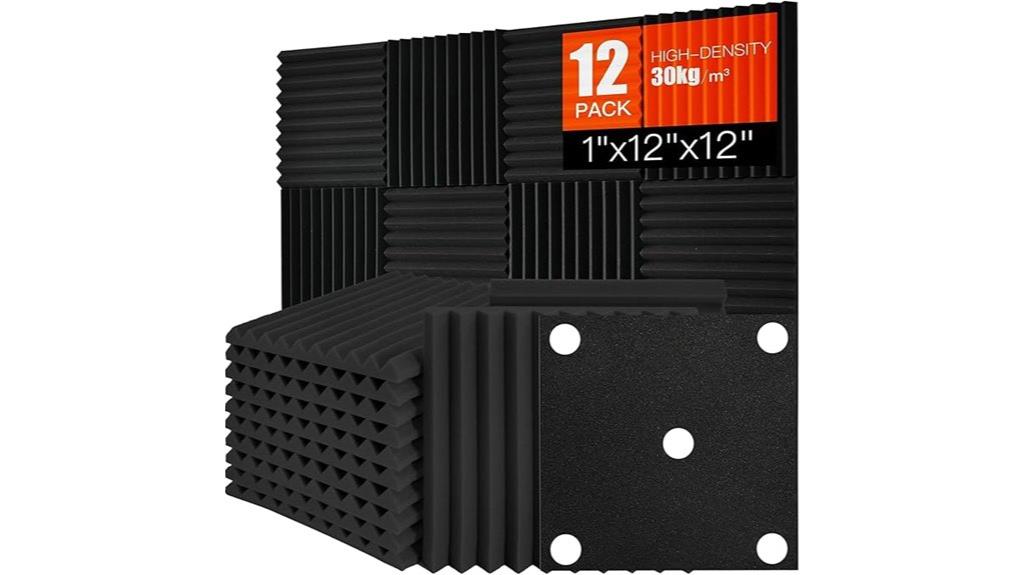 twelve 12x12 soundproofing panels