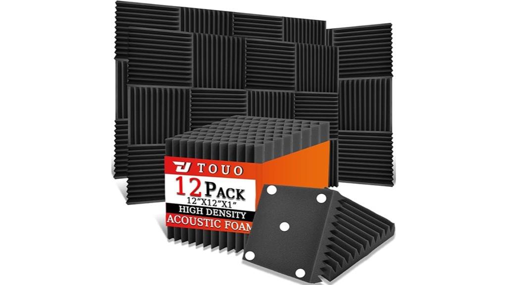 twelve black acoustic panels