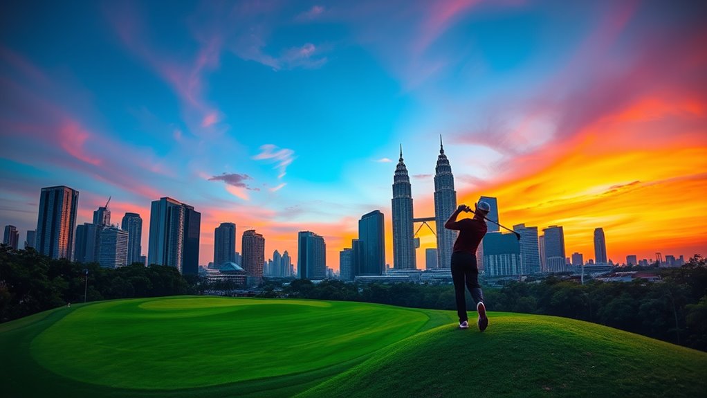 urban golf with scenic views