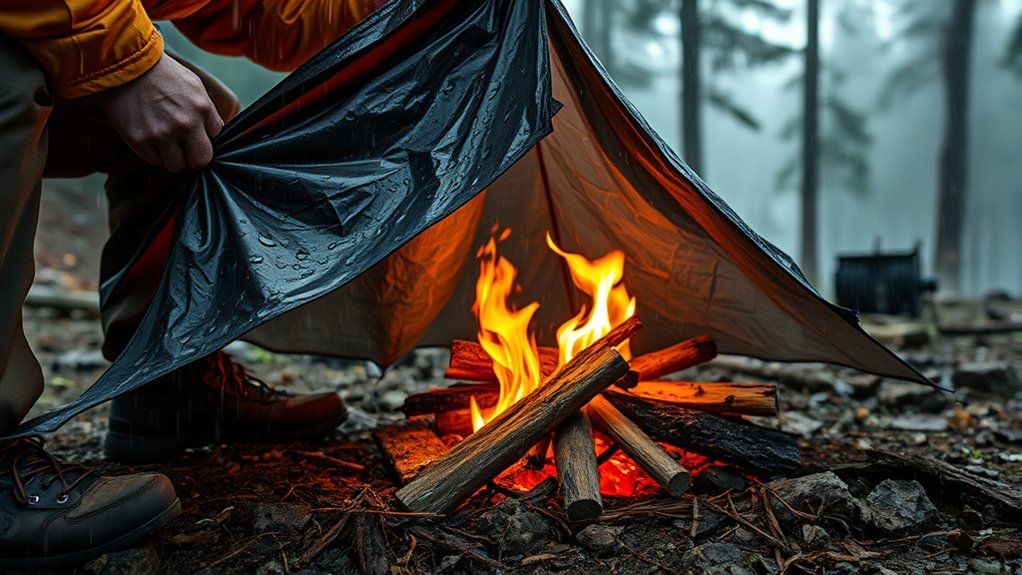 use tarp for safe fires