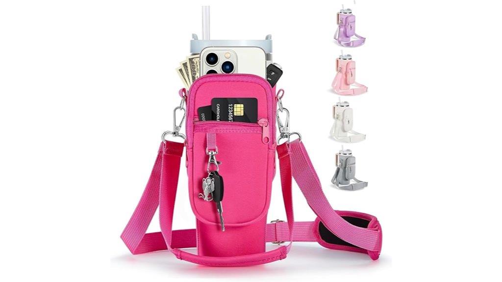 water bottle carrier with phone pocket