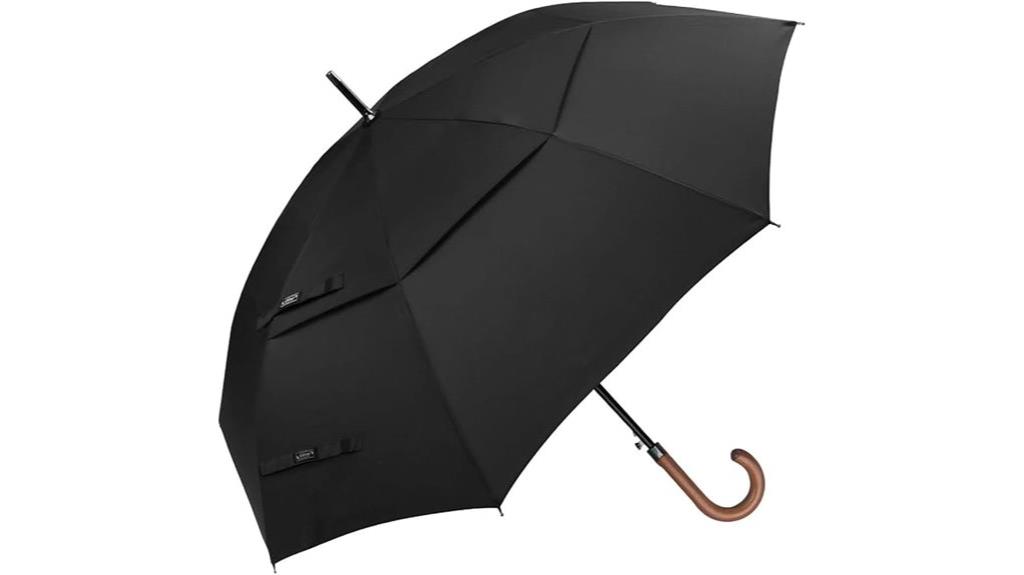 wooden j handle golf umbrella