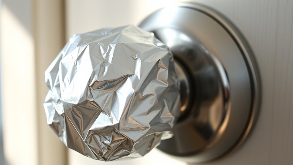 wrap foil tightly around knob