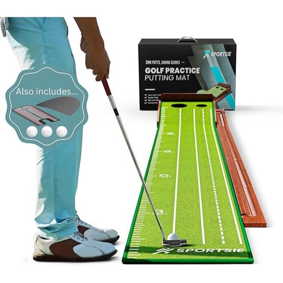 9.5FT Golf Putting Mat with Ball Return and Holes