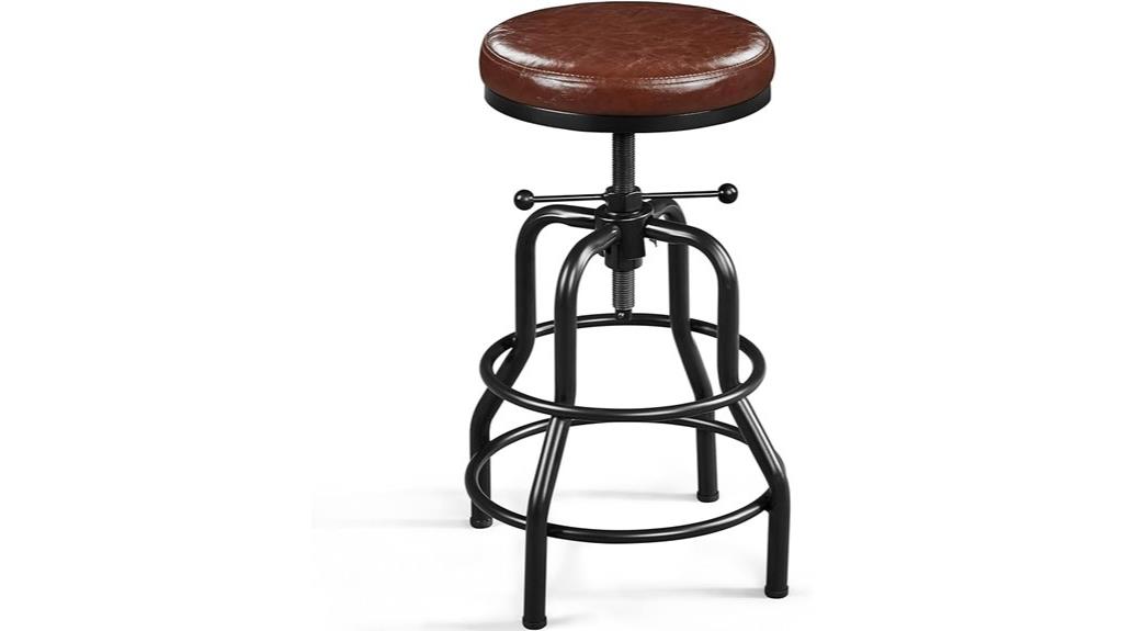 adjustable faux leather barstool