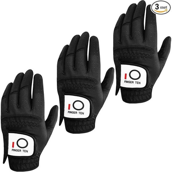 Finger Ten All-Weather Golf Gloves 3-Pack for Men