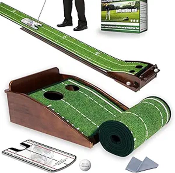 Indoor Golf Putting Mat with Automatic Ball Return