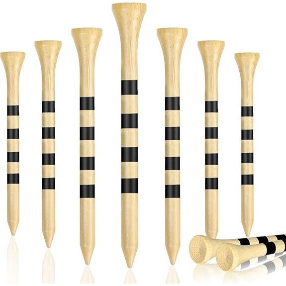 Natural Wooden Golf Tees 100 Pack (Biodegradable Bamboo)