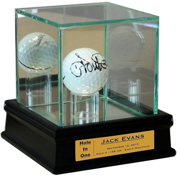 Golf Ball Display Case (Black w/ Engraving)