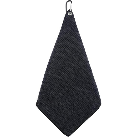 Quacc Golf Towel with Carabiner Microfiber Black