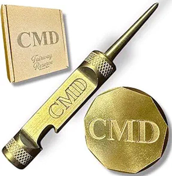 Personalized Brass Golf Marker & Divot Tool Set