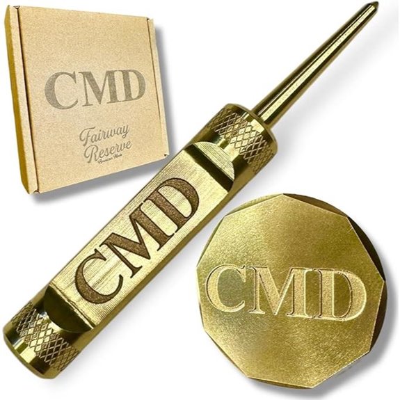 Personalized Brass Golf Marker & Divot Tool Set