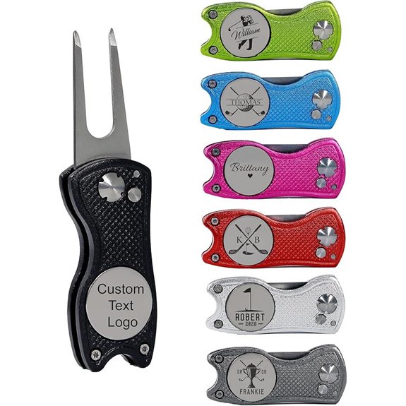 Personalized Foldable Golf Divot Tool with Ball Marker