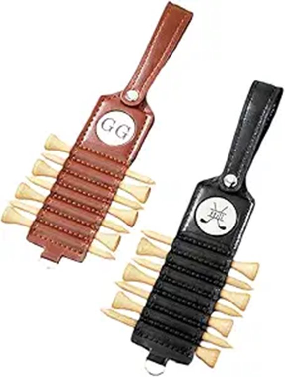 Personalized Leather Golf Tee Holder with Monogram