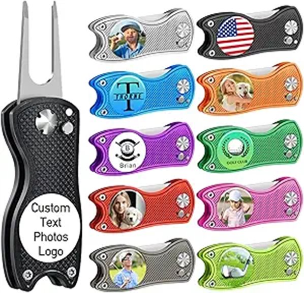 Personalized Foldable Golf Divot Tool with Ball Marker