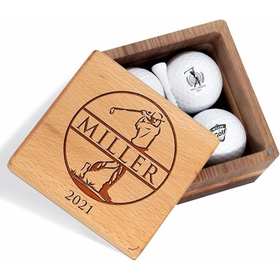 Personalized Golf Gift Set in Wooden Box
