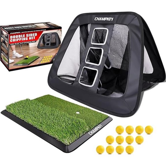 CHAMPKEY Double-Sided Golf Chipping Net with Balls