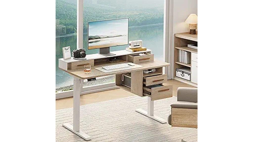 electric desk with drawers