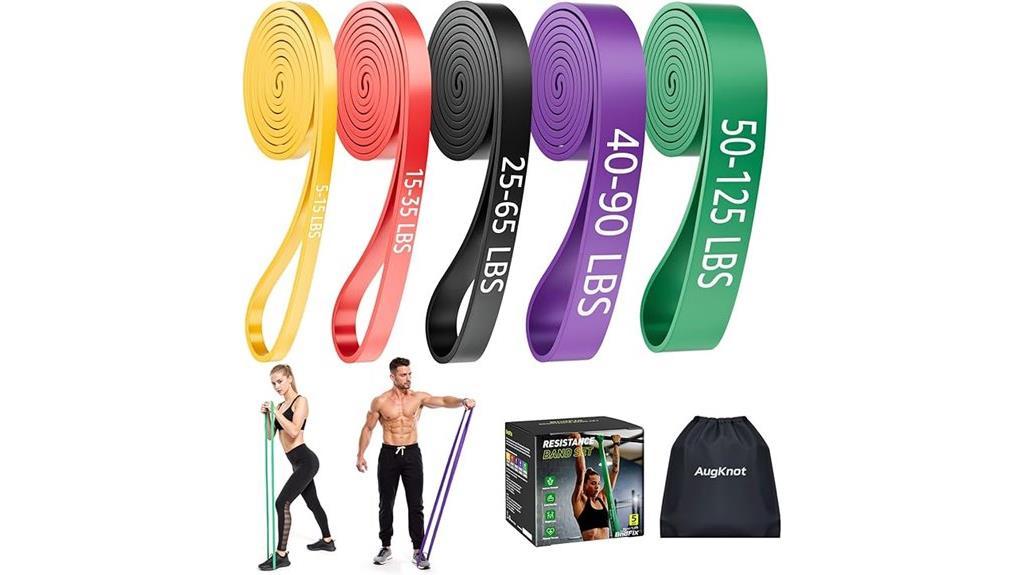 five level resistance exercise bands