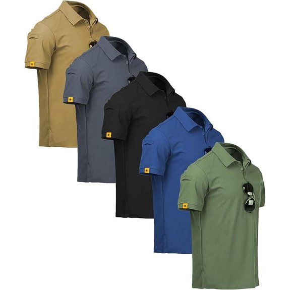 ZITY 5 Pack Men's Moisture-Wicking Polo Shirts
