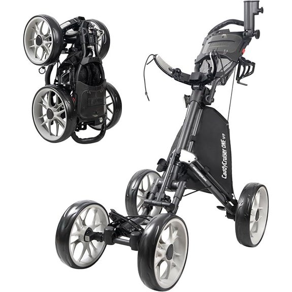 CaddyTek 4 Wheel Golf Push Cart - One Version 8