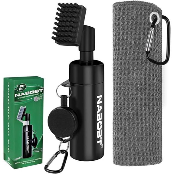 Golf Towel & Brush Set with Water Bottle