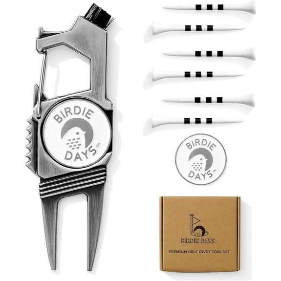 Golf Marker & Divot Tool Gift Set with Bottle Opener