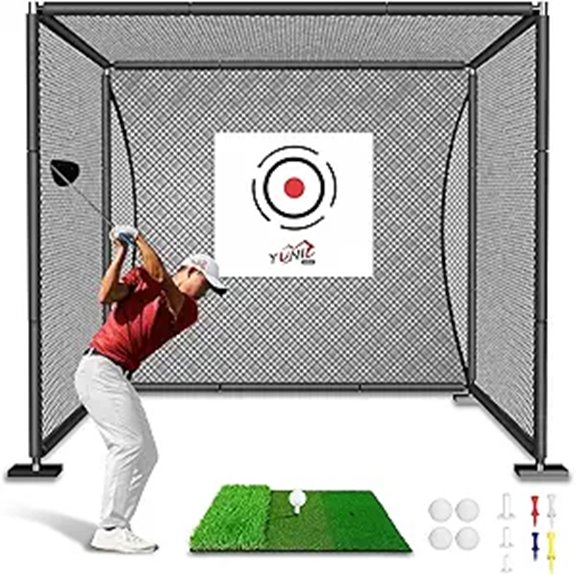 YUNIC Golf Driving Cage with Target or Simulator Screen