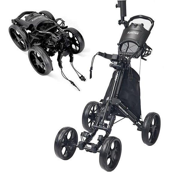 Golf Push Cart with Cup Holder and Umbrella Holder