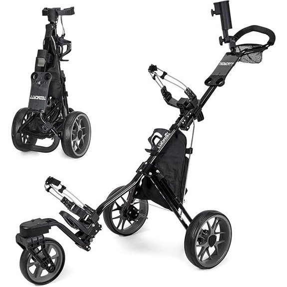 360 Golf Pull Cart with Swivel Wheels and Cooler