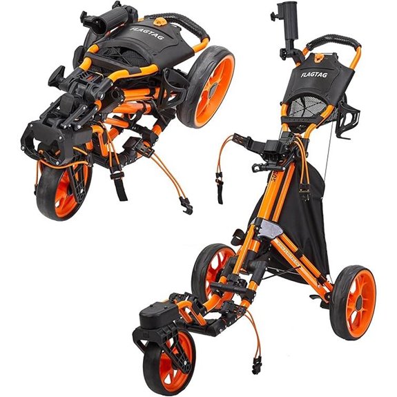 Golf Push Cart with 360 Swivel Front Wheel