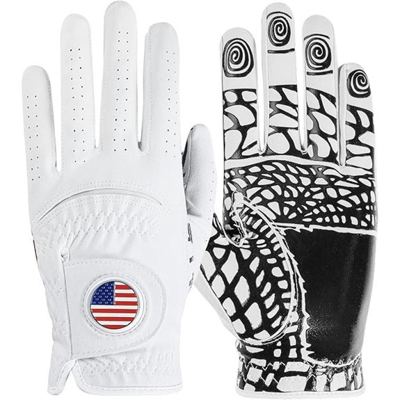 Finger Ten Men’s Golf Gloves 2 Pack with Ball Marker