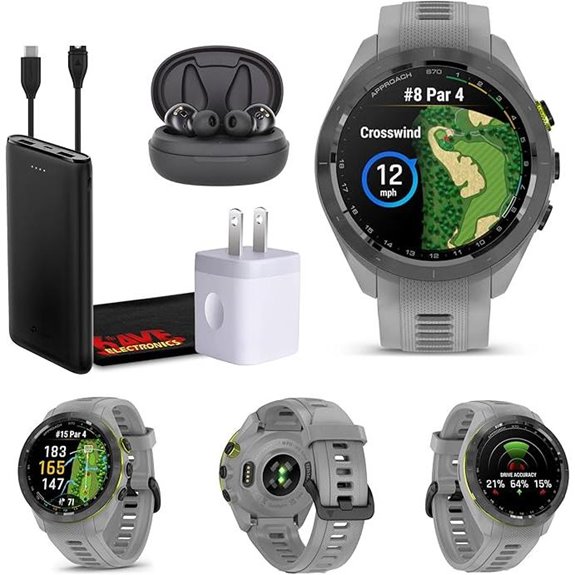 golf gps smartwatch with earbuds