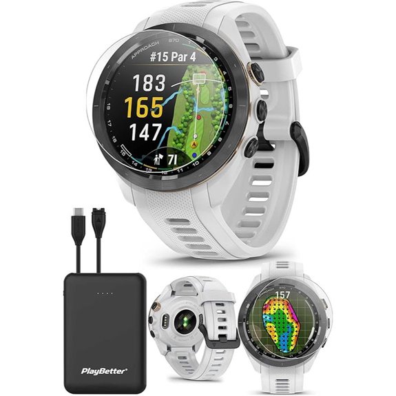 Garmin Approach S70 Golf GPS Watch Bundle